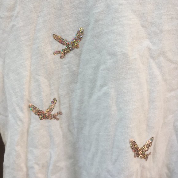 Zara long sleeve floral sequin cotton tee - size 11/12G - Picture 2 of 6